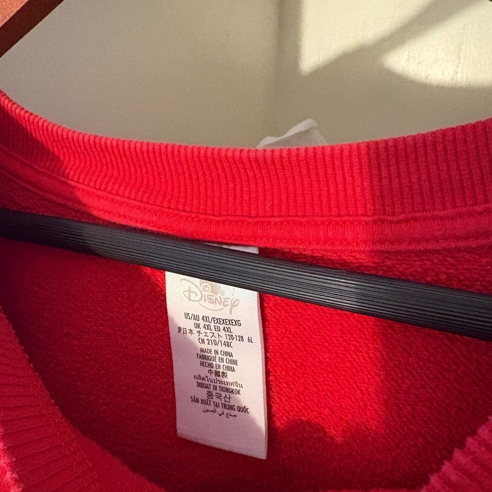 Disney Red Men's Crewneck Sweater with Mickey Mouse - Picture 2 of 3